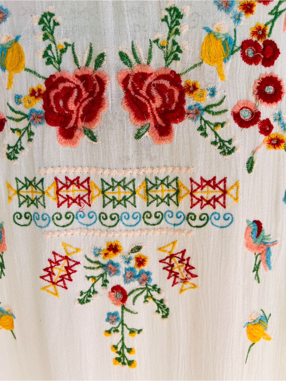 Z&L Europe Embroidered Floral Boho Gauze Dress. SZ S - Picture 4 of 13